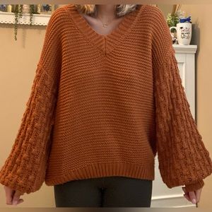 Blu Pepper burnt orange thick sweater, size medium